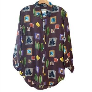 The Territory Ahead S Plum Purple Garden Relaxed Button-Up Collar Shirt